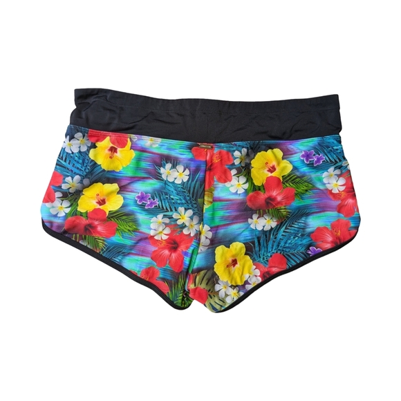 2/$25-Sporty Tropical Floral Swim Shorts - Black Trim Size 8 Quintsoul - Picture 7 of 8